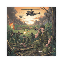 Load image into Gallery viewer, Indoor and Outdoor Silk Posters - Vietnam Patrol Fire Fight Requesting Medevac
