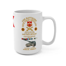 Load image into Gallery viewer, White Mug 15oz - Army - Charlie Battery, 2nd Battalion, 28th Field Artillery, Ansbach Germany - Overseas, Cold War Ribbons - RUSS
