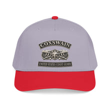 Load image into Gallery viewer, Mid Profile Baseball Cap - USCG - Coxswain w txt - Silver - 3D - Enhanced
