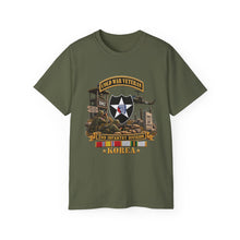 Load image into Gallery viewer, Unisex Ultra Cotton Tee - Army - 2nd Infantry Division w Br - Ribbon COLD WAR Vet Tab - Korea - 3D - Enhanced
