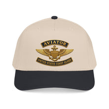 Load image into Gallery viewer, Mid Profile Baseball Cap - USCG - Aviator Badge w txt - 3D - Enhanced
