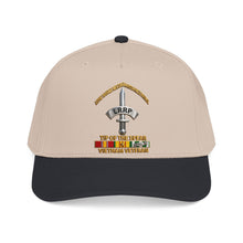 Load image into Gallery viewer, Mid Profile Baseball Cap - Army - Badge - LRRP - Tip of the Spear - Vietnam Vet w SVC - 3D - Enhanced
