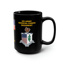 Load image into Gallery viewer, Black Mug, 15oz - 57th Medical Company - Original Dustoff - Aviator Badge - Vietnam w VN SVC - Maj Bob
