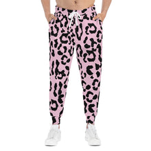 Load image into Gallery viewer, Athletic Joggers (AOP) - Leopard Camouflage - Baby Pink - Black
