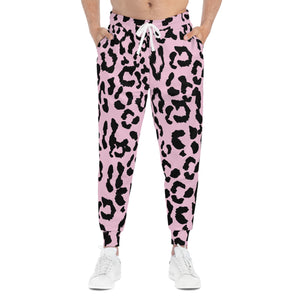 Athletic Joggers (AOP) - Leopard Camouflage - Baby Pink - Black