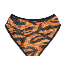 Load image into Gallery viewer, Women's Briefs (AOP) - Orange Tiger-stripe hydrographic pattern
