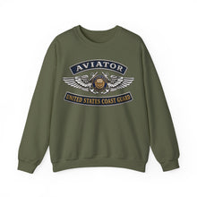 Load image into Gallery viewer, Crewneck Sweatshirt - USCG - Aviator Badge - Auxiliary w txt - 3D - Enhanced

