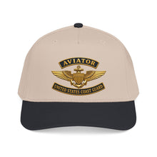 Load image into Gallery viewer, Mid Profile Baseball Cap - USCG - Aviator Badge w txt - 3D - Enhanced
