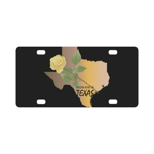 Texas - Yellow Rose of Texas w Texas State Map X 300 Classic License Plate