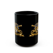 Load image into Gallery viewer, Black Mug  (15oz) - Army - 7th Cavalry Regiment w Br - Ribbon - 3D - Enhanced
