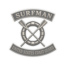 Load image into Gallery viewer, Kiss-Cut Stickers - USCG - Surfman Badge w txt - 3D - Enhanced
