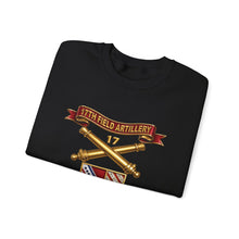 Load image into Gallery viewer, Crewneck Sweatshirt - Army - 17th Field Artillery w Br - Ribbon, Vietnam Veteran w VN SVC - 3D - Enhanced
