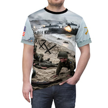 Load image into Gallery viewer, Unisex Tee - AOP US Army D-DAY Landings on Omaha Beach Design

