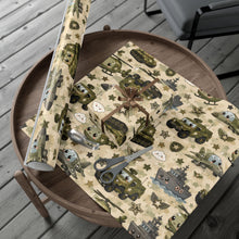 Load image into Gallery viewer, Gift Wrap Paper — Kawaii Military Vehicles Camouflage
