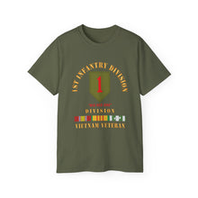 Load image into Gallery viewer, Unisex Ultra Cotton Tee - Army - SSI - 1st Infantry Division - Big Red One - Vietnam Veteran w VN SVC Bar X 300
