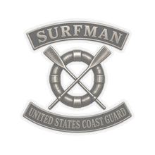 Load image into Gallery viewer, Kiss-Cut Stickers - USCG - Surfman Badge w txt - 3D - Enhanced
