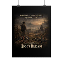 Load image into Gallery viewer, Rolled Posters - 1st Texas Infantry in the cornfield - The Cornfield at Antietam, 1862 - Back
