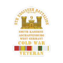 Load image into Gallery viewer, Kiss-Cut Sticker - Army - 9th Engineer Battalion -Gilas w BR - Num, Aschaffenburg West Germany COLD SVC
