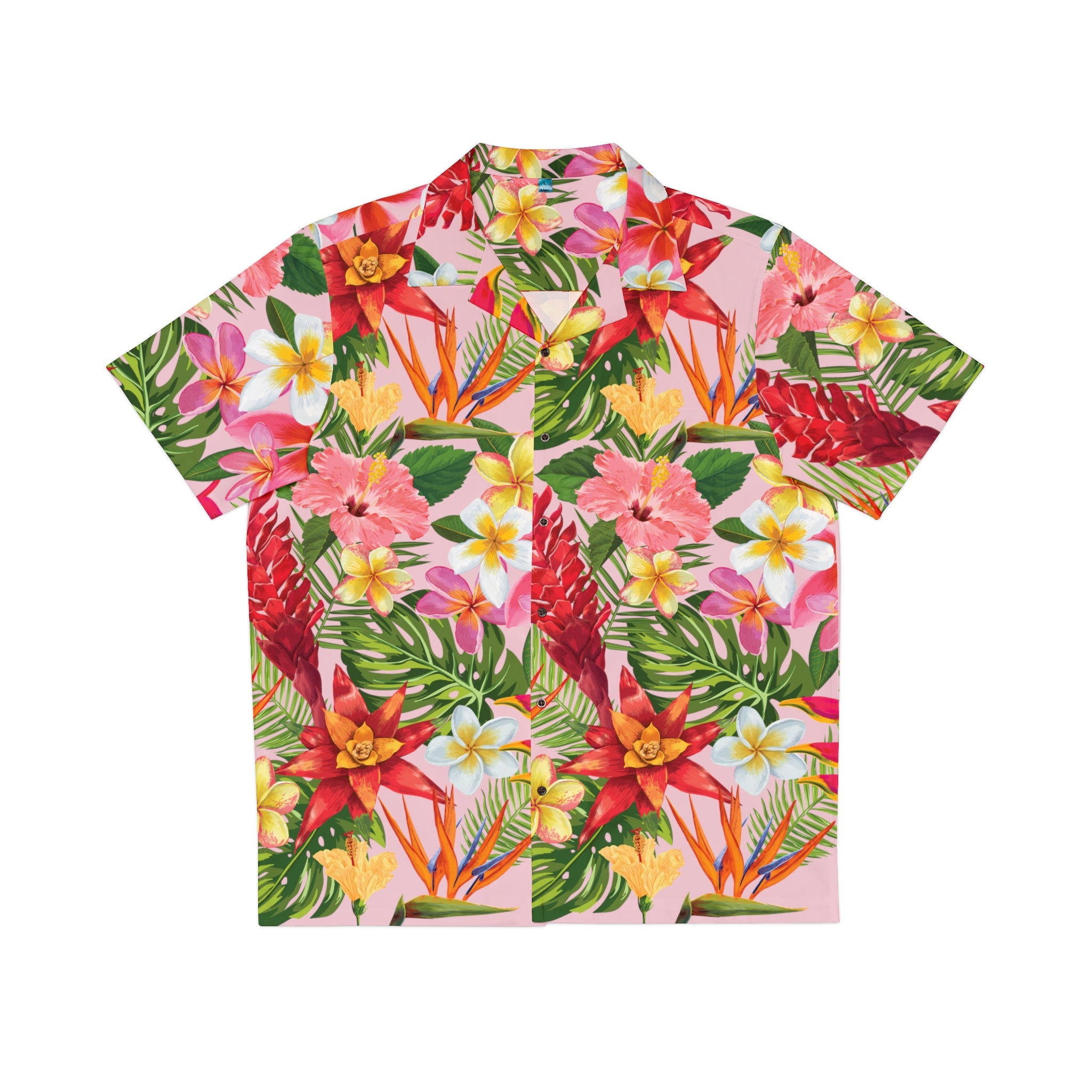 Light Pink Hibiscus Print Aloha Shirt | Pink Men's Shirt