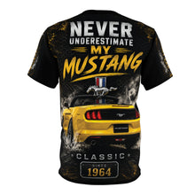 Load image into Gallery viewer, Yellow Mustang Tee — Vintage Muscle Car Graphic Shirt
