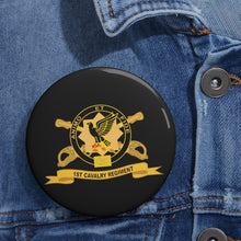 Load image into Gallery viewer, Custom Pin Buttons - Army - 1st Cavalry Regiment w Br - Ribbon X 300
