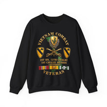 Load image into Gallery viewer, Crewneck Sweatshirt - Army - Vietnam Combat Cavalry Veteran w 1st Bn 12th Cav DUI - 1st Cav Div - 3D X 300

