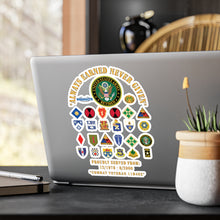 Load image into Gallery viewer, Veteran Pride Kiss-Cut Vinyl Decals | Military Tribute Stickers, Honor Your Service, Perfect for Cars, Laptops, Decor - Combat Veteran - 11B40X - Retired Army with Multi Units
