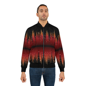 Men's AOP Bomber Jacket - Red Night Sky Full of Stars