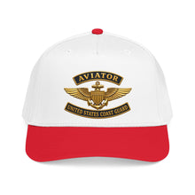 Load image into Gallery viewer, Mid Profile Baseball Cap - USCG - Aviator Badge w txt - 3D - Enhanced
