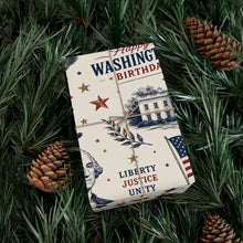 Load image into Gallery viewer, Gift Wrap Paper — Vintage Washington’s Birthday Americana Pattern
