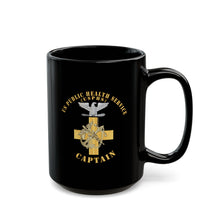 Load image into Gallery viewer, Black Mug (11oz, 15oz) - USPHS - USPHS - Insignia - Captain - Cpt X 300
