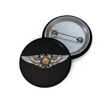 Load image into Gallery viewer, Custom Pin Buttons - USCG - Aviator Badge - Auxiliary wo txt - 3D - Enhanced
