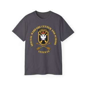 Unisex Ultra Cotton Tee - JFK Special Warfare Center - School SSI w Branch - Veteran wo Backgrnd