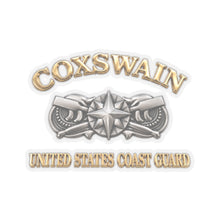 Load image into Gallery viewer, Kiss-Cut Stickers - USCG - Coxswain w txt - Gold - 3D - Enhanced
