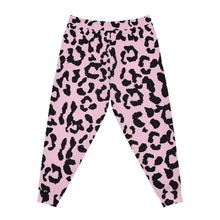 Load image into Gallery viewer, Athletic Joggers (AOP) - Leopard Camouflage - Baby Pink - Black
