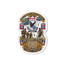 Load image into Gallery viewer, Die-Cut Magnet - Army - Combat Vet w 505th PIR - 82nd Airborne  w Campaigns - Soldiers - SSI - 3D - Enhanced
