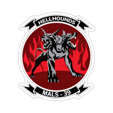 Load image into Gallery viewer, Kiss-Cut Stickers - USMC - Marine Aviation Logistics Squadron 39 - MALS 39 - Hellhounds - wo txt
