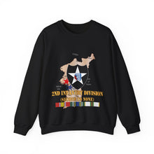 Load image into Gallery viewer, Crewneck Sweatshirt  - Army - Korea Map - 2nd Infantry Div - Second to None w SVC X 300
