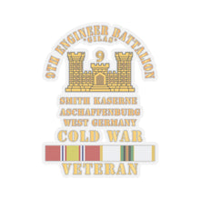 Load image into Gallery viewer, Kiss-Cut Sticker - Army - 9th Engineer Battalion -Gilas w BR - Num, Aschaffenburg West Germany COLD SVC
