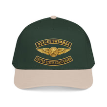Load image into Gallery viewer, Mid Profile Baseball Cap - USCG - Aviation Rescue Swimmer w txt - 3D - Enhanced

