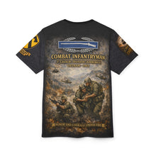 Load image into Gallery viewer, Battle of Ia Drang 1965 Airmobile Tee — 1st Cavalry Division Combat Infantryman All‑Over Print

