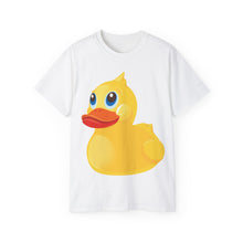 Load image into Gallery viewer, Unisex Ultra Cotton Tee - Yellow Rubber Duck - Oblique Left Front X 300
