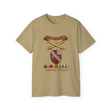 Load image into Gallery viewer, Unisex Ultra Cotton Tee - Army - 17th Field Artillery w Br - Ribbon, Vietnam Veteran w VN SVC - 3D - Enhanced
