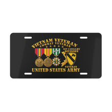 Load image into Gallery viewer, License Plate - Army - Vietnam  Vet - w Medals - VN - 1st Cav Division - 3D - Enhanced
