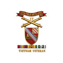 Load image into Gallery viewer, Kiss-Cut Stickers - Army - 17th Field Artillery w Br - Ribbon, Vietnam Veteran w VN SVC - 3D - Enhanced
