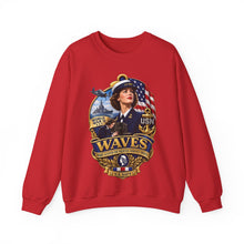 Load image into Gallery viewer, Crewneck Sweatshirt - WAVES - Women Accepted for Volunteer Emergency Service WWII - 3D - Enhanced
