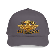 Load image into Gallery viewer, Mid Profile Baseball Cap - USCG - Aircrew Badge w txt - 3D - Enhanced
