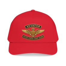 Load image into Gallery viewer, Mid Profile Baseball Cap - USCG - Aviator Badge w txt - 3D - Enhanced
