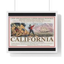 Load image into Gallery viewer, Premium Framed Horizontal Poster -  Set Sail for CALIFORNIA - California Gold
