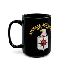 Load image into Gallery viewer, Black Mug  (15oz) - Special Activities Division - COA - Central Intelligence Agency - 3D - Enhanced
